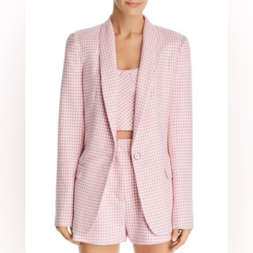 Bec + Bridge Classic pink and White houndstooth jacket